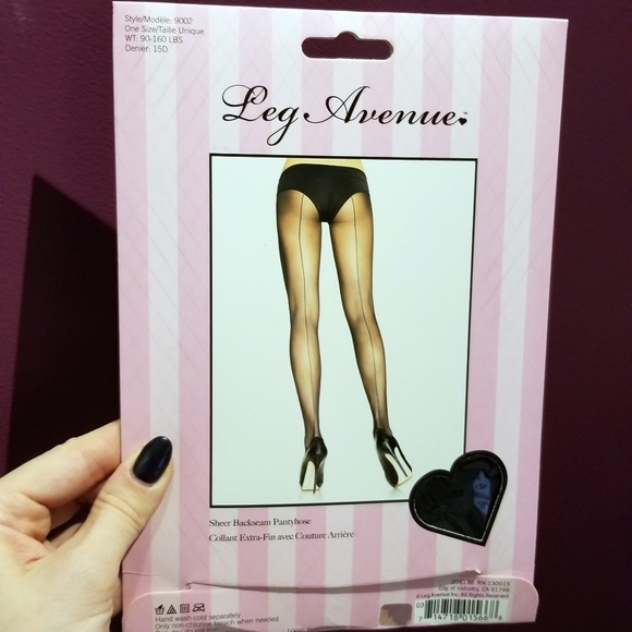 NWT Leg Avenue Sheer nylon backseam pantyhose - Picture 3 of 4
